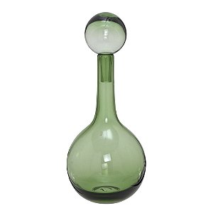VASO POTICHE DECORATIVO VERDE TRANSLUCIDO 45,5CM COM ESFERA