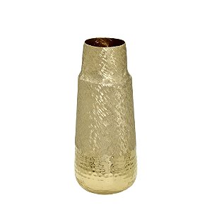 VASO DECORATIVO EM METAL INDIANO DOURADO 34,50CM