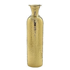 VASO DECORATIVO EM METAL INDIANO DOURADO 60CM