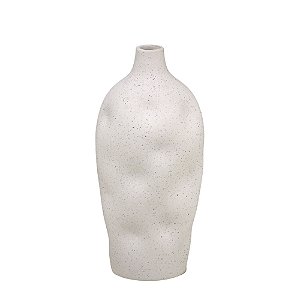 VASO DECORATIVO ORGANICO CINZA OFF WHITE 23,5CM