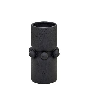 VASO DECORATIVO CERÂMICA PRETO 27,5CM MODERNO E SOFISTICADO