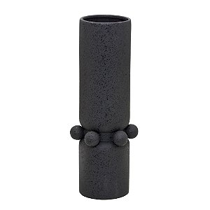 VASO DECORATIVO CERÂMICA PRETO 40CM MODERNO E SOFISTICADO
