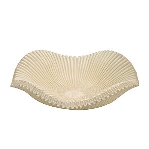 CENTRO DE MESA DECORATIVO EM RESINA CREME 39CM