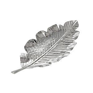 CENTRO DE MESA FOLHA DECORATIVA AÇO INOX 56,5CM