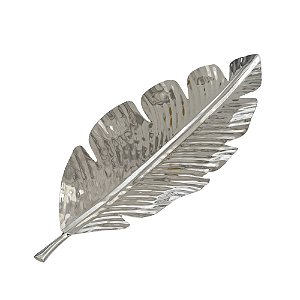 CENTRO DE MESA FOLHA DECORATIVA AÇO INOX 78CM