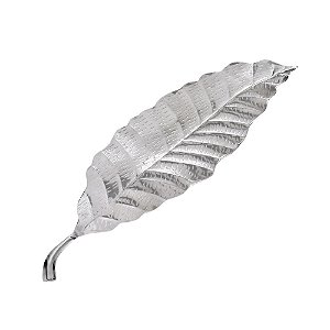 CENTRO DE MESA FOLHA DECORATIVA AÇO INOX 49CM