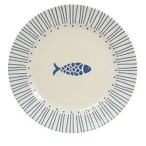 KIT 4 PRATO RASO MELAMINA 28cm PACIFIC (AZUL) FLORARTE