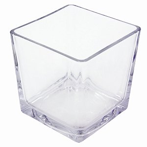 VASO CUBO VIDRO POLONES INCOLOR 6X6CM