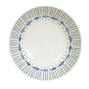 SALADEIRA MELAMINA 3000ml PACIFIC BRANCO E AZUL FLORARTE