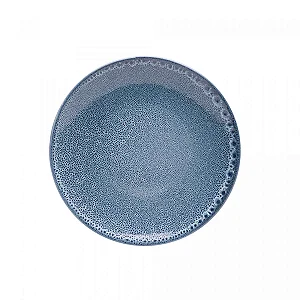 PRATO RASO DE CERAMICA MARINE AZUL 25CM WOLFF
