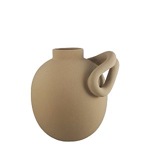 VASO MINIMALISTA COM ALCA DECORATIVO MARROM 24CM