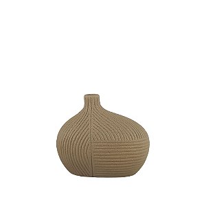 VASO DE LINHAS ORGANICAS MARROM RUSTICO 13CM
