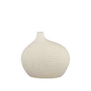 VASO DE LINHAS ORGANICAS OFF WHITE 17CM