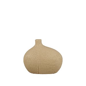VASO DE LINHAS ORGANICAS BEGE DECORATIVO 13,5CM
