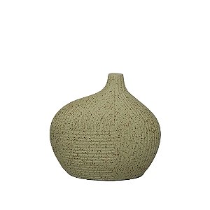 VASO DE LINHAS ORGANICAS VERDE DECORATIVO 17CM