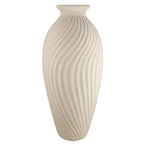 VASO GARRAFA ONDULADA BEGE RUSTICO 40CM