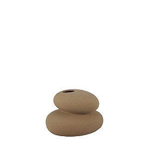Escultura Decorativa Pedra Empilhada Marrom Rústico 10,5cm