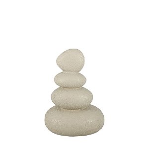 Escultura Decorativa Pedra Empilhada Argila Rustica 19,5cm