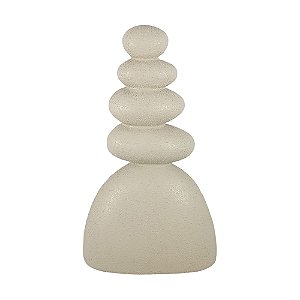 Escultura Decorativa Pedra Empilhada Argila Rustica 27,5cm