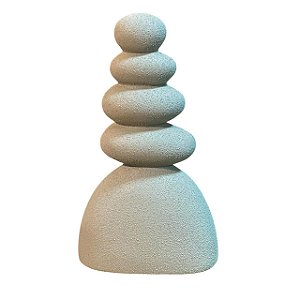 Escultura Decorativa Pedra Empilhada Argila Rustica 27,5cm
