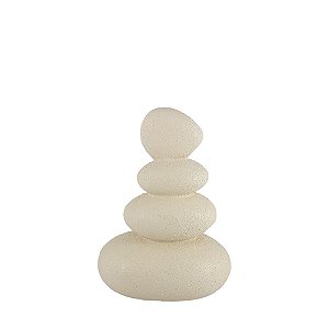 Escultura Decorativa Pedra Empilhada Cappuccino 19,5cm