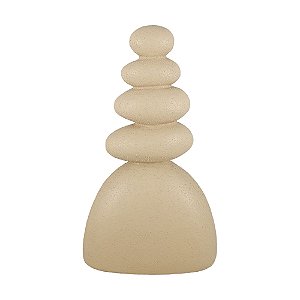 Escultura Decorativa Pedra Empilhada Bege Escuro 27,5cm