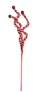 Galho Natalino Candy Vermelho e Branco 50cm