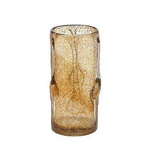 VASO DECORATIVO EM VIDRO NA COR AMBAR 28CM
