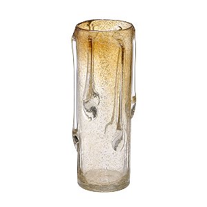 VASO DECORATIVO EM VIDRO NA COR AMBAR 39,5CM