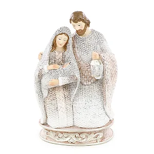 ESCULTURA SAGRADA FAMILIA EM RESINA MRR 24cm
