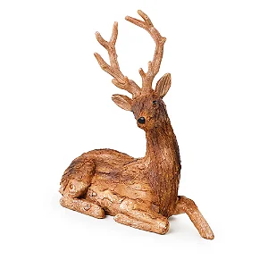 ESCULTURA RENA DEITADA RESINA MRR 26cm