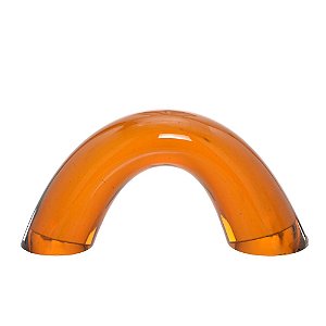 ESCULTURA ARCO DECORATIVO EM VIDRO NA COR AMBAR 12CM
