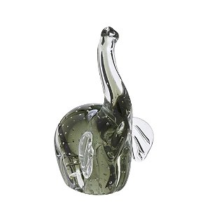 ESCULTURA ELEFANTE DECOR VIDRO MURANO FUME