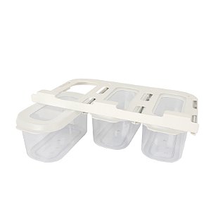 KIT 3 POTES SUSPENSOS 900ML DESLIZANTES OIKOS BRANCO