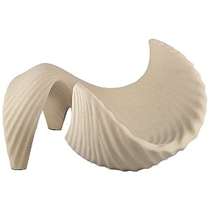 CENTRO DE MESA ONDULADO BEGE RUSTICO 34CM