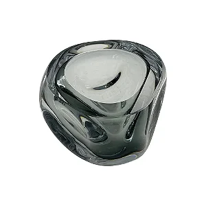 VASO DECORATIVO DE VIDRO FUME ESTILO MURANO 12CM