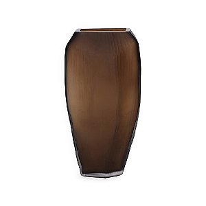VASO EM VIDRO MARROM FUME MART 48CM