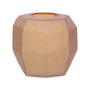 VASO EM VIDRO GEOMETRICO CARAMELO AMBAR FOSCO MART 26,5CM