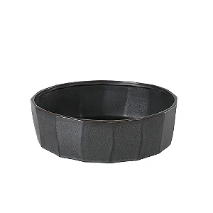 VASO CENTRO DE MESA DECORATIVO EM CERAMICA PRETO 25,3CM