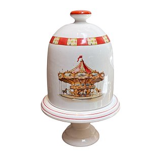 PORTA PANETONE GG C/ PITOCO CARROSSEL CERAMICA LUIZ SALVADOR