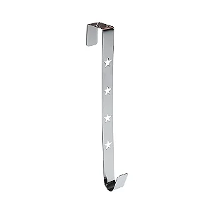 SUPORTE GUIRLANDA ESTRELA VAZADA PRATA 30CM