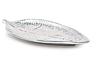 CENTRO DE MESA FOLHA PRATA EM CERAMICA MART 27CM