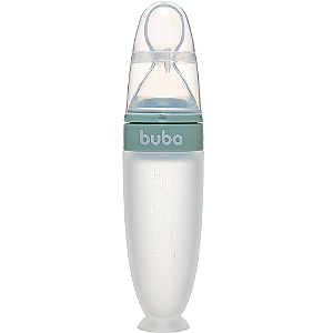 COLHER DOSADORA EM SILICONE COM VENTOSA VERDE BUBA