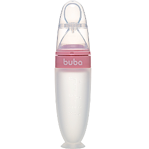 COLHER DOSADORA EM SILICONE COM VENTOSA ROSA BUBA