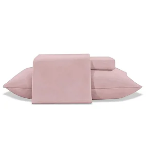 LENCOL TOQUE DE SEDA LISO JG CASAL 4PC ROSE JOLITEX