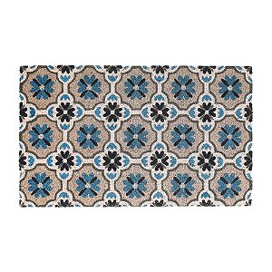 CAPACHO FLORIDO PVC E FIBRA DE COCO 76cm DECORATIVO COLOR