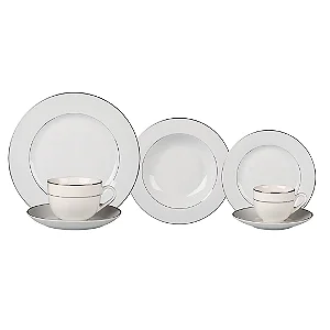 Aparelho de jantar Majesty Silver em porcelana 42 pecas