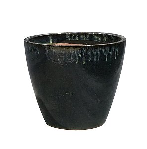 VASO YARA PRETO MARMORE ESTILO VIETNAMITA 22x22cm