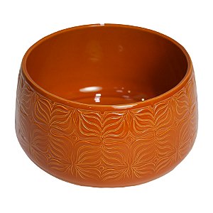 VASO CENTRO DE MESA BRETAGNE FLOR COGNAQUE 25CM