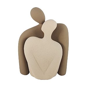 ESCULTURA CASAL DECORATIVO EM CERAMICA 2PÇS